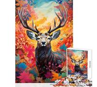 Rompecabezas de 1000 piezas para adultos y adolescentes con coloridos diseños de animales salvajes y ciervos Juego práctico para toda la familia Juguetes de bricolajes únicos para cumpleaños y Navidad