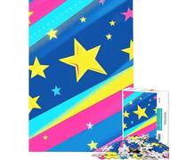 Rompecabezas de 1000 Piezas para Adultos y Adolescentes con Coloridos diseños patrióticos de Estrellas y Rayas Juguete de Bricolaje de 1000 Piezas Juego desafiante de análisis y lógica Regalo Ideal