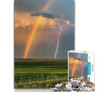 Rompecabezas de 1000 Piezas para Adultos y Adolescentes con diseño de arcoíris y relámpagos Juguetes educativos Juegos antiestrés Regalos y Juguetes geniales (26x38cm)