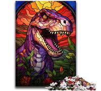 Rompecabezas de 1000 Piezas para Adultos y Adolescentes, con diseño de Dinosaurios de vidrieras Ideal para el Aprendizaje y el Regalo Familiar (50x75cm)
