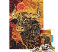 Rompecabezas de 1000 Piezas para Adultos y Adolescentes con diseño de Toro y Tauro Rompecabezas Divertido Juego de desafío difícil Regalo de cumpleaños (tamaño 38x52cm)