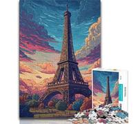 Rompecabezas de 1000 Piezas para Adultos y Adolescentes, con la Torre Eiffel como protagonista, Ideal para Pasar el rato Entre Padres e Hijos (tamaño 75x50cm)