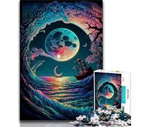 Rompecabezas de 1000 Piezas para Adultos y Adolescentes, con Ondas de Colores, Ideal para Pasar el rato Entre Padres e Hijos (tamaño 38x26cm)