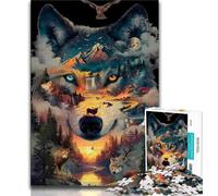 Rompecabezas de 1000 Piezas para Adultos y Adolescentes, con Paisaje de Lobos en el Bosque Cada Pieza es única Un Juego desafiante y Divertido para Toda la Familia (tamaño 38x26cm)