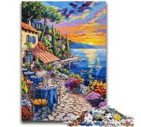 Rompecabezas de 1000 Piezas para Adultos y Adolescentes, con Paisaje Urbano mediterráneo, Juguete Educativo para aliviar el estrés, interacción Entre Padres e Hijos, para niños de 14 años 26x38cm