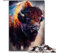 Rompecabezas de 1000 Piezas para Adultos y Adolescentes, con Pintura de Tinta de Bisonte, Ideal para el Aprendizaje y el Regalo Familiar tamaño 50x75cm