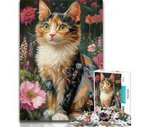 Rompecabezas de 1000 Piezas para Adultos y Adolescentes con Retratos de Gatos Ideal para aliviar el estrés Pasar el rato y Mejorar el Amor en Pareja 26x38cm