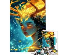 Rompecabezas de 1000 Piezas para Adultos y Adolescentes con temática de Magia luz fantasía y druidas Juguete para Decorar la Pared Mejora la Memoria Difícil y desafiante (tamaño 38x52cm)