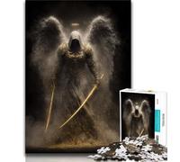 Rompecabezas de 1000 Piezas para Adultos y Adolescentes, con un ángel Caballero Medieval, Ideal para Adolescentes, con póster y Hoja de Trivia a Juego (75x50cm)