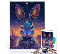 Rompecabezas de 1000 Piezas para Adultos y Adolescentes Conejito de Colores Hecho de cartón Apto para Mayores de 14 años. Decoración Perfecta Regalo de Obra de Arte tamaño:38x52cm