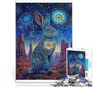 Rompecabezas de 1000 Piezas para Adultos y Adolescentes “Conejito de Colores” Madera,Apto para Mayores de 14 años. Juego Educativo para familias Regalo Divertido。tamaño:50x75cm