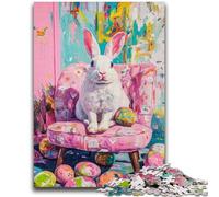 Rompecabezas de 1000 Piezas para Adultos y Adolescentes Conejito de Pascua Ayuda a ejercitar el Cerebro Juguetes adictivos para Cultivar la Paciencia Decoración de Pared 26x38cm