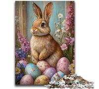 Rompecabezas de 1000 Piezas para Adultos y Adolescentes Conejito de Pascua Ayuda a ejercitar el Cerebro Juguetes adictivos para Cultivar la Paciencia Decoración de Pared 50x75cm