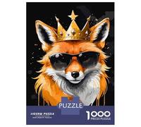 Rompecabezas De 1000 Piezas para Adultos Y Adolescentes Cool Fox King Portrait Rompecabezas para Adultos Juego Práctico Una Obra De Arte Difícil Y Desafiante 52x38cm/1000pcs