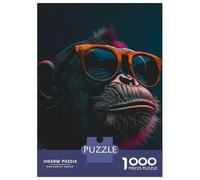 Rompecabezas De 1000 Piezas para Adultos Y Adolescentes Cool Monkey and Sunglasses Rompecabezas para Adultos Juegos Familiares Análisis Y Lógica Regalos De Cumpleaños Y Únicos 38x26cm/1000pcs
