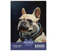 Rompecabezas De 1000 Piezas para Adultos Y Adolescentes Cream French Bulldog Space Rompecabezas para Adultos Juegos Familiares Análisis Y Lógica Regalos De Cumpleaños Y Únicos 70x50cm/1000pcs