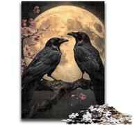 Rompecabezas de 1000 Piezas para Adultos y Adolescentes Cuervos bajo la Luna, 1000 Piezas para Adultos, Juegos educativos, decoración del hogar, Regalo de cumpleaños, Arte de Pared, 50x75cm