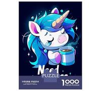 Rompecabezas De 1000 Piezas para Adultos Y Adolescentes Cute Unicorn Needs More Coffee Rompecabezas Juegos Relajantes Regalos para Mujeres Cumpleaños Y Navidad 70x50cm/1000pcs