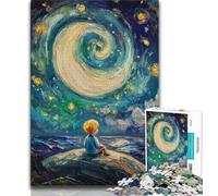 Rompecabezas de 1000 Piezas para Adultos y Adolescentes de El Principito del Cielo Nocturno Alivia el estrés, Pasa el Tiempo en casa y fomenta el Amor en Pareja (75x50cm)