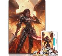 Rompecabezas de 1000 Piezas para Adultos y Adolescentes, de fantasía, de una guerrera Adolescente, Juguetes de Entretenimiento Familiar con póster y Hoja de Trivia a Juego (tamaño 75x50cm)