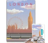 Rompecabezas de 1000 Piezas para Adultos y Adolescentes de Londres Juguetes para aliviar el estrés, Pasar el rato y Decorar el hogar (75x50cm)