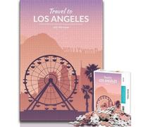 Rompecabezas de 1000 Piezas para Adultos y Adolescentes de Los Ángeles, California Juguetes educativos y Juegos Familiares Que fomentan el Amor en Pareja (38x26cm)