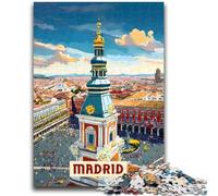 Rompecabezas de 1000 Piezas para Adultos y Adolescentes de Madrid Juego de Preguntas y respuestas, decoración de Pared, cumpleaños y Navidad (50x75cm)