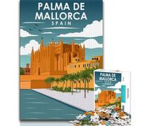 Rompecabezas de 1000 Piezas para Adultos y Adolescentes de Palma de Mallorca, España Ideal como Juego Educativo, Regalo de cumpleaños, decoración de Pared (38x26cm)