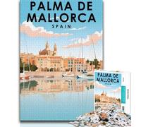 Rompecabezas de 1000 Piezas para Adultos y Adolescentes de Palma de Mallorca, España Juguetes educativos, Juegos antiestrés, colección de Artistas, Bellas Artes (75x50cm)