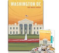 Rompecabezas de 1000 Piezas para Adultos y Adolescentes de Washington D C, Ideal para el Aprendizaje y la Familia, Ideal para Decorar el Escritorio (75x50cm)