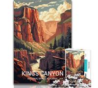 Rompecabezas de 1000 Piezas para Adultos y Adolescentes del Parque Nacional Kings Canyon Juguetes educativos y Juegos Familiares, Ideal para Decorar el Escritorio (38x26cm)