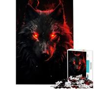 Rompecabezas de 1000 Piezas para Adultos y Adolescentes Diablo Lobo Negro Juguete Juego Intelectual Juegos Relajantes Alivia el Estrés Excelentes Regalos y Juguetes (Tamaño 50x75cm)