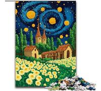 Rompecabezas de 1000 Piezas para Adultos y Adolescentes, Diente de león bajo el Cielo Nocturno, Juguete Educativo Intelectual descompresor, Ideal para Decorar el Escritorio (tamaño 26x38cm)
