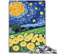 Rompecabezas de 1000 Piezas para Adultos y Adolescentes, Diente de león bajo el Cielo Nocturno, para Mayores de 14 años, Regalos interesantes para Reducir el estrés para Amigos y Familiares, 50x75cm