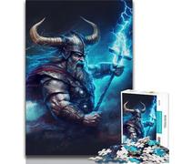 Rompecabezas de 1000 Piezas para Adultos y Adolescentes Dios del Trueno Juego de Preguntas y respuestas decoración de Pared cumpleaños y Navidad 38x26cm