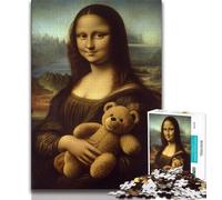 Rompecabezas de 1000 Piezas para Adultos y Adolescentes diseño Abstracto de Mona Lisa Ideal para Adultos para aliviar el estrés para Pasar el rato en casa con Papá Noel 26x38cm