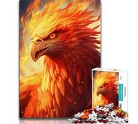 Rompecabezas de 1000 Piezas para Adultos y Adolescentes diseño de águila con Fuego y relámpagos Ideal para Adolescentes Juego de Preguntas y decoración de Pared cumpleaños y Navidad
