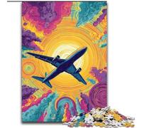 Rompecabezas de 1000 Piezas para Adultos y Adolescentes, diseño de avión de Colores, Juego de Preguntas, decoración de Pared, cumpleaños y Navidad, 50x75cm