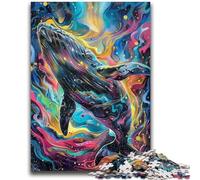Rompecabezas de 1000 Piezas para Adultos y Adolescentes, diseño de Ballena de Acuarela, Juego Educativo, Juguete de desafío, decoración de Pared, cumpleaños y Navidad, 26x38cm