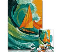 Rompecabezas de 1000 Piezas para Adultos y Adolescentes,diseño de Barco navegando en el mar 1000 Piezas para Adolescentes,desafiantes Juegos Familiares,Juguetes de Bricolaje para Decorar la