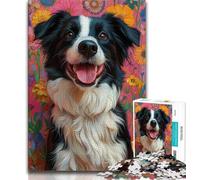 Rompecabezas de 1000 Piezas para Adultos y Adolescentes, diseño de Border Collie Juego Educativo y decoración del hogar Toda la Familia (75x50cm)