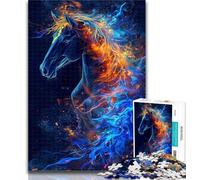 Rompecabezas de 1000 Piezas para Adultos y Adolescentes, diseño de Caballos con relámpagos, Juguetes educativos, Juegos Familiares, Regalos para Amigos y Familiares, 50x75cm