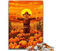 Rompecabezas de 1000 Piezas para Adultos y Adolescentes, diseño de Calabaza y espantapájaros, Juguete Educativo Intelectual descompresor, Regalo de cumpleaños, 50x75cm