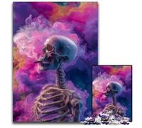 Rompecabezas de 1000 Piezas para Adultos y Adolescentes, diseño de Calavera en Humo, de Madera, Ideal para Decorar el hogar, Ideal como Juguete Familiar, Ideal para Noches de Juegos, 50x75cm