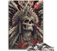 Rompecabezas de 1000 Piezas para Adultos y Adolescentes, diseño de Calavera India, Ideal para aliviar el estrés, Toda la Familia, 50x75cm