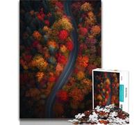 Rompecabezas de 1000 Piezas para Adultos y Adolescentes, diseño de Camino otoñal, Ideal como Juego Educativo clásico, con una Bonita decoración (tamaño 75x50cm)