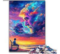 Rompecabezas de 1000 Piezas para Adultos y Adolescentes, diseño de Cara Humana y Nube de Colores, Ideal para aliviar el estrés, desafío difícil, decoración del hogar tamaño 26x38cm