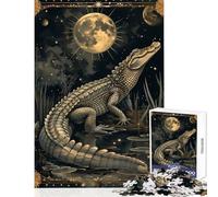 Rompecabezas de 1000 Piezas para Adultos y Adolescentes diseño de cocodrilo acuático Cartas del Tarot Juguetes de Bricolaje Regalo para cumpleaños Juegos educativos descompresión Intelectual 38x26cm
