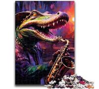 Rompecabezas de 1000 Piezas para Adultos y Adolescentes, diseño de cocodrilos del Nilo, Ideal para Pasar el rato con Papá Noel (75x50cm)