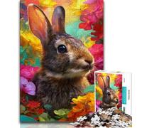 Rompecabezas de 1000 Piezas para Adultos y Adolescentes, diseño de Conejo, Ideal para la Familia y como decoración de Escritorio (75x50cm)